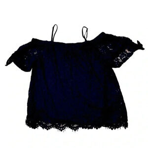No Boundaries Size 3XL Black Lace Off-Shoulder Top